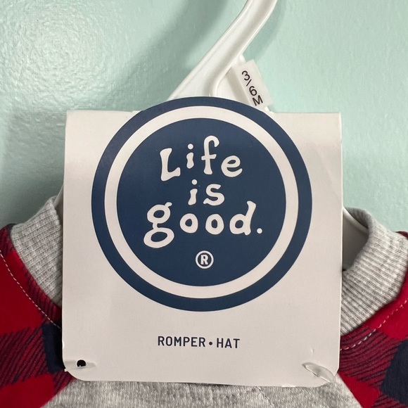 NWT Life is Good Gray and Buffalo Plaid Christmas baby Sise 3/6 Months - Picture 5 of 6